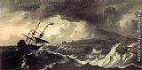 Ships Canvas Paintings - Ships Running Aground in a Storm